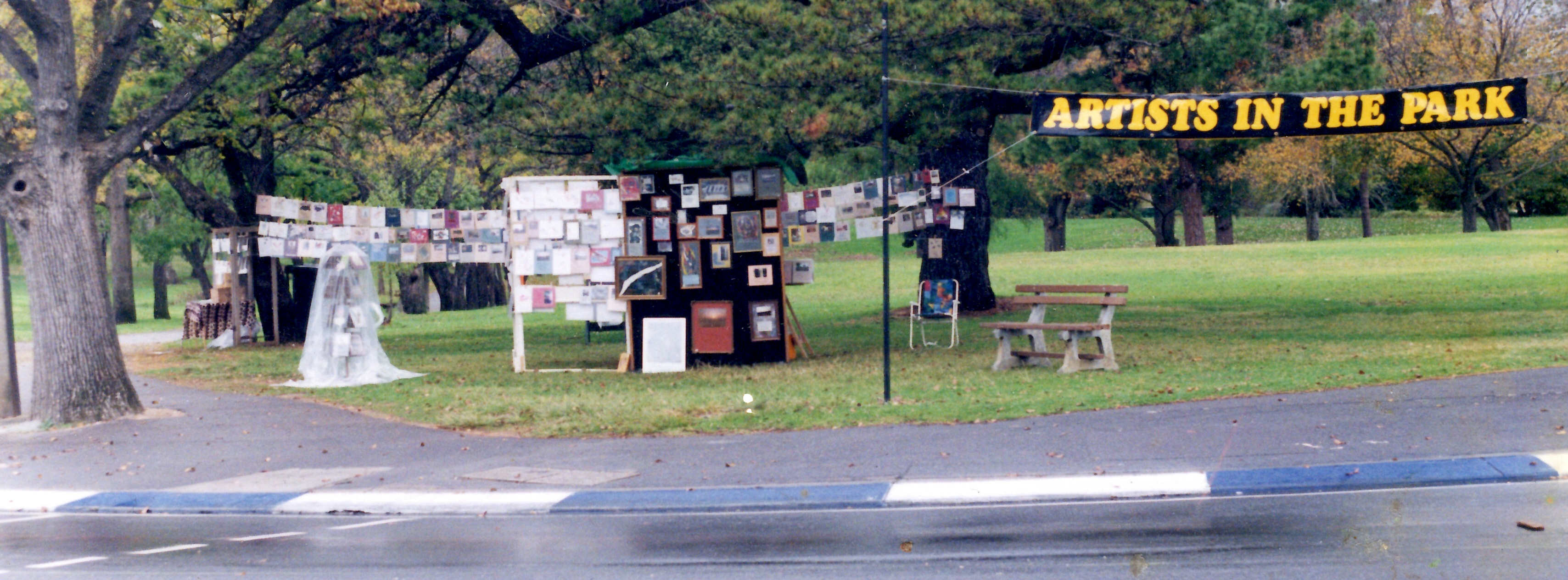 ARTIST IN THE PARK Rymill Park Adelaide South Australia during the Adelaide Fringe Festival 1994
